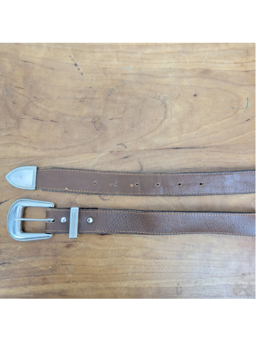 Ladies' Vintage USA Made Brown Leather Western Belt